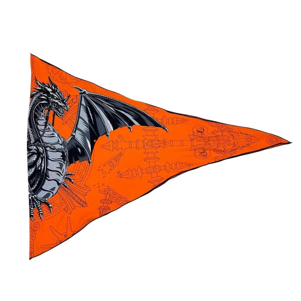 HERMES Orange Silk Scarf - Picture 4 of 7